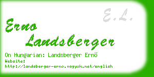 erno landsberger business card