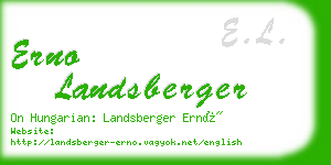 erno landsberger business card